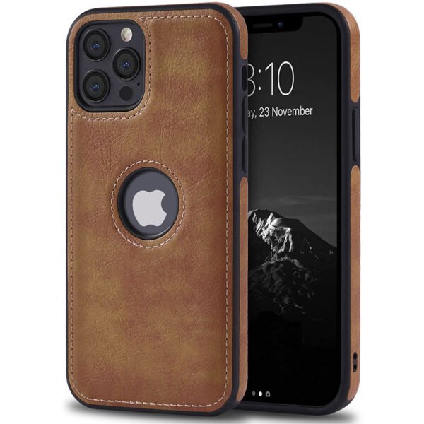 iPhone 11 Pro Case - Leather Case For iPhone 11 Pro - Logo View, Actual Stich Effect - High Quality Leather iPhone 11 Pro