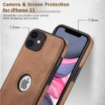 iPhone 12 Pro Case - Leather Case For iPhone 12 Pro - Logo View, Actual Stich Effect - High Quality Leather iPhone 12 Pro Case - Image 8